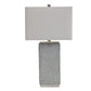 Resin Table Lamp with Faux Concrete Finish and Hardback Shade Set of 2 Gray