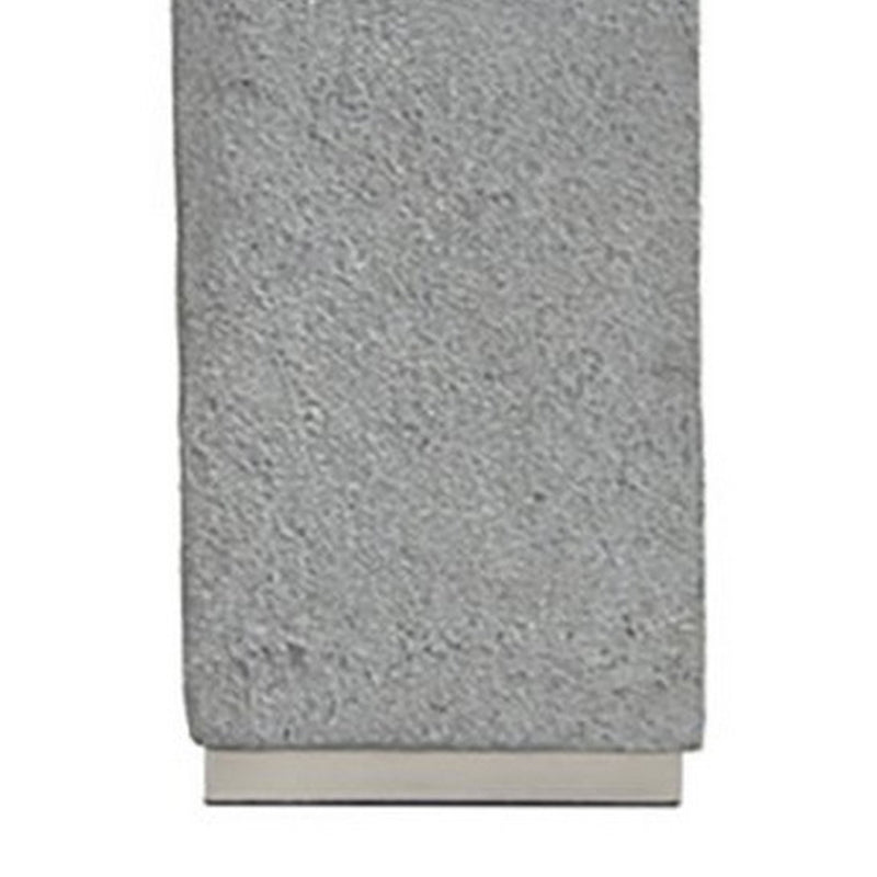 Resin Table Lamp with Faux Concrete Finish and Hardback Shade Set of 2 Gray-zoom-