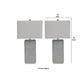 Resin Table Lamp with Faux Concrete Finish and Hardback Shade Set of 2 Gray