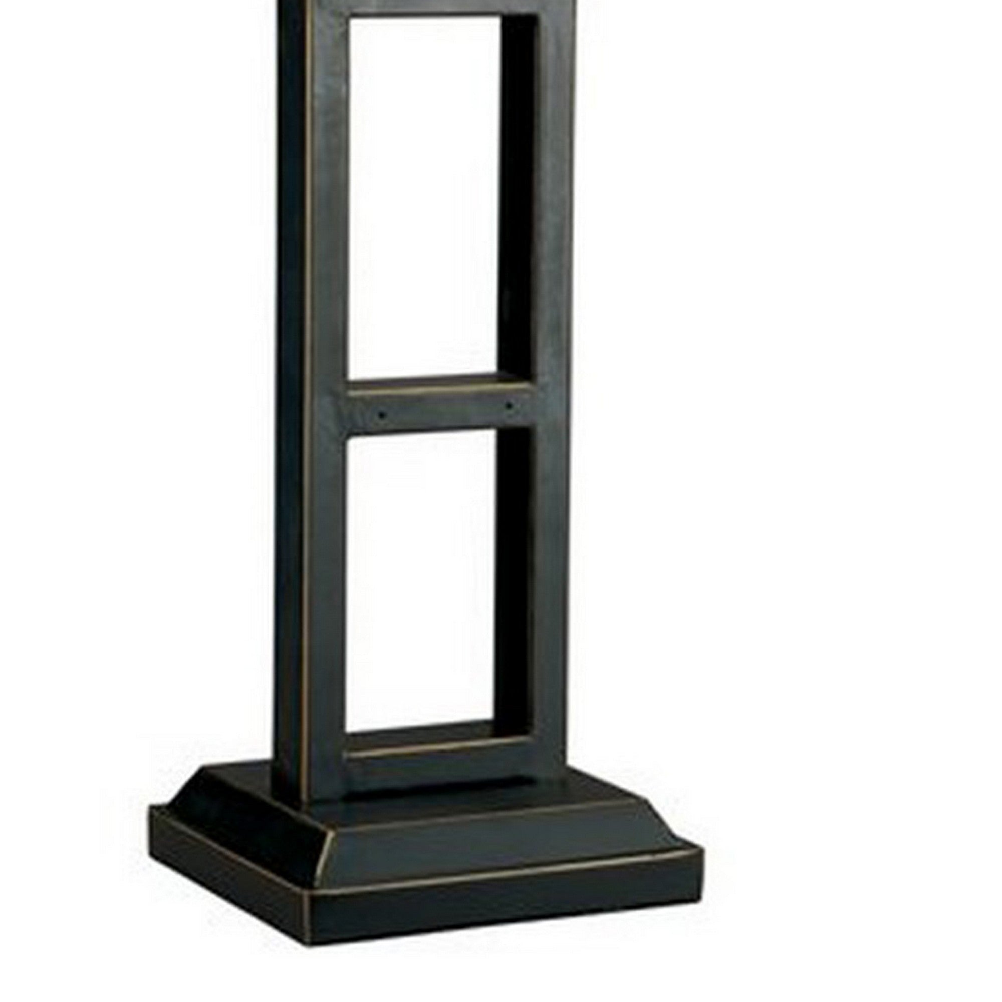 Geometric Metal Body Table Lamp with Fabric Shade Set of 2 Black and White-zoom-3