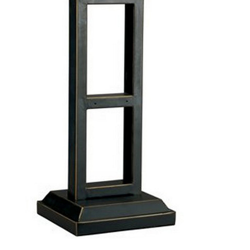 Geometric Metal Body Table Lamp with Fabric Shade Set of 2 Black and White-zoom-