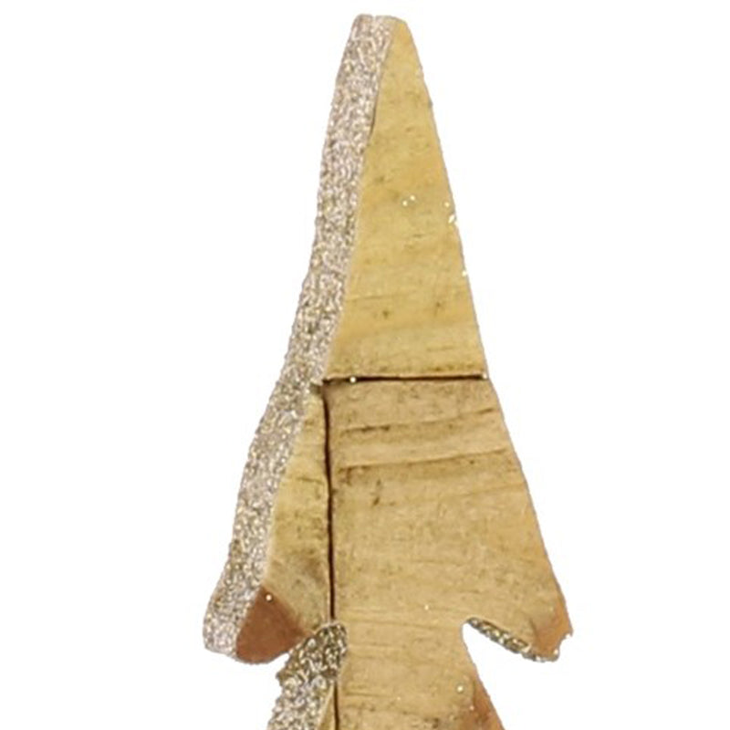 Wooden Pine Tree Design Accent Decor Small Brown-zoom-