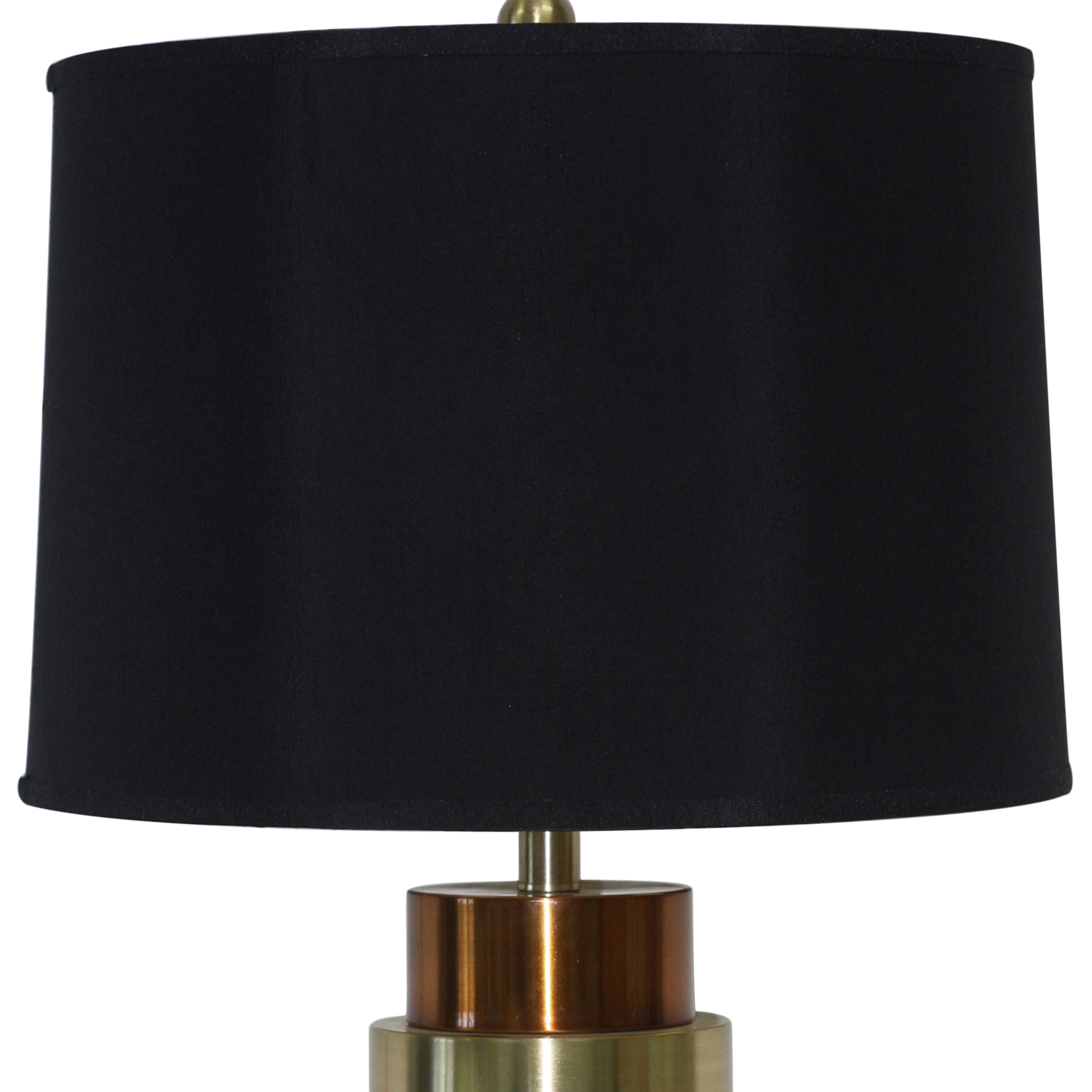 Metal Table Lamp with Cylindrical Pedestal Base Black and Gold-zoom-3