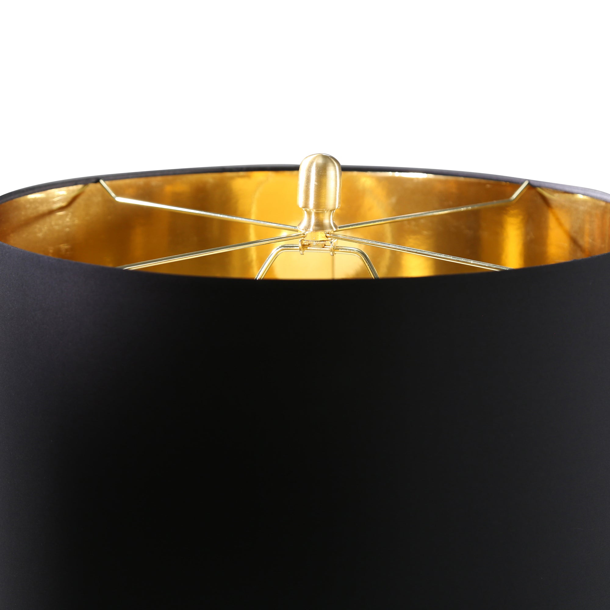 Metal Table Lamp with Round Glass Base and Fabric Shade Silver-zoom-3