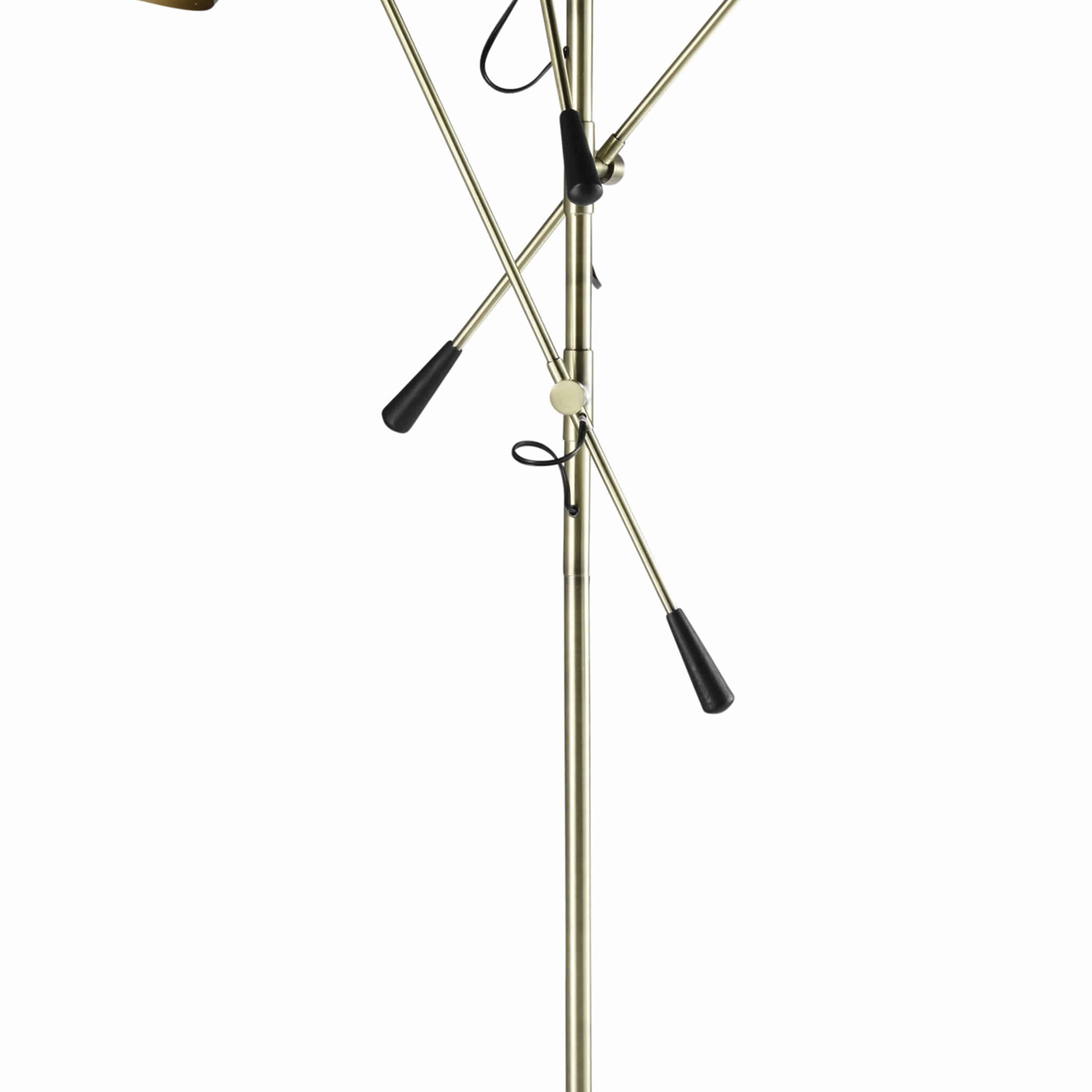 3 Light Metal Floor Lamp With Adjustable Height Black-zoom-3