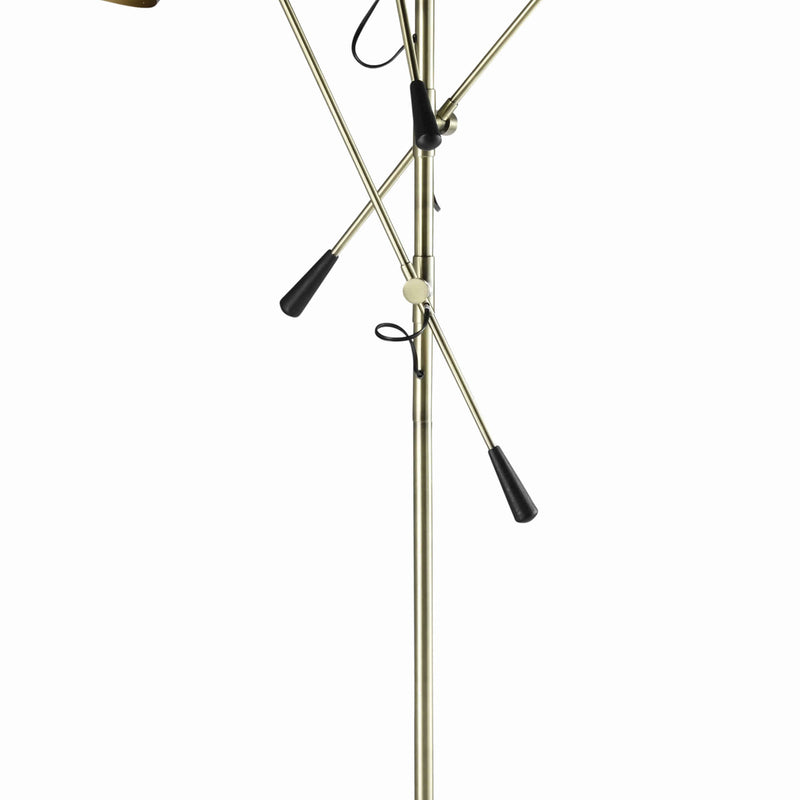 3 Light Metal Floor Lamp With Adjustable Height Black-zoom-
