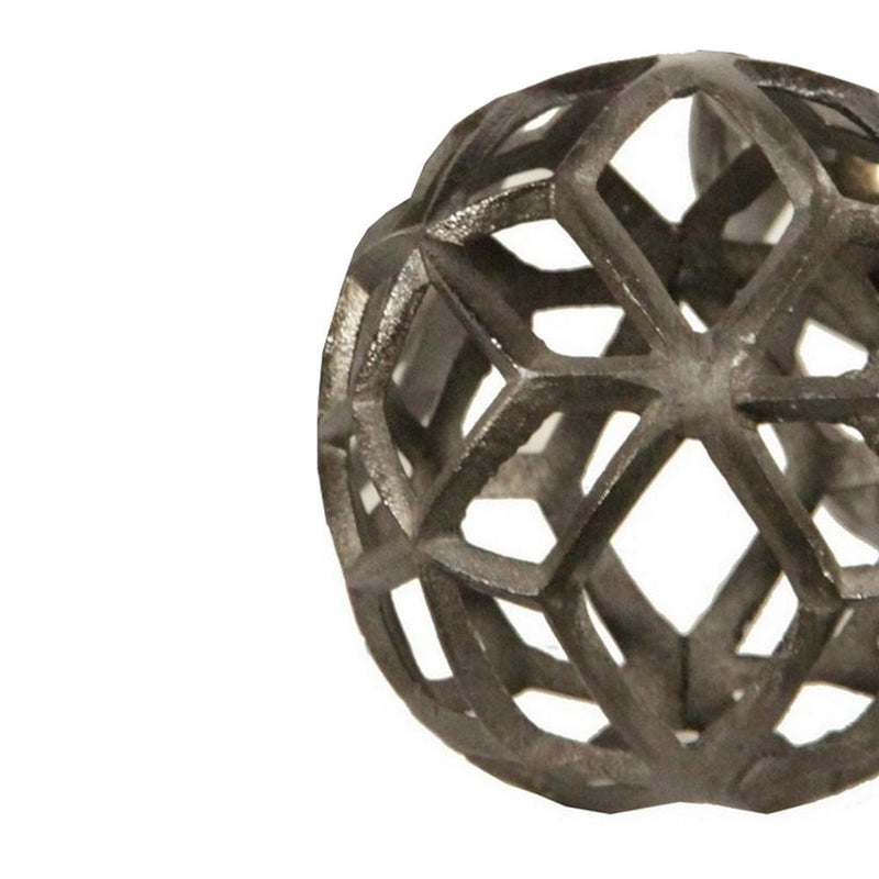 Aluminum Frame Decorative Metal Spheres Set Of 3 Gray-zoom-