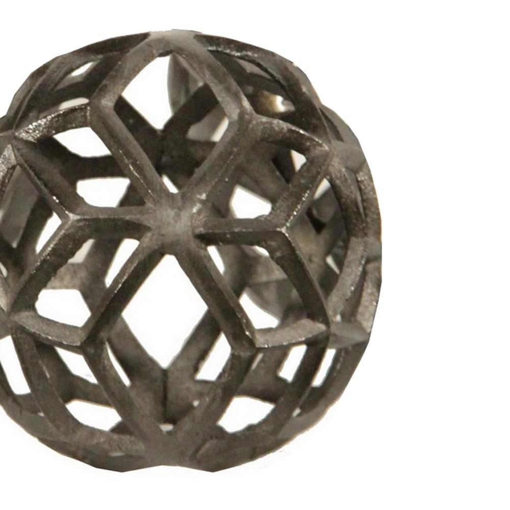 Aluminum Frame Decorative Metal Spheres Set Of 3 Gray-zoom-3