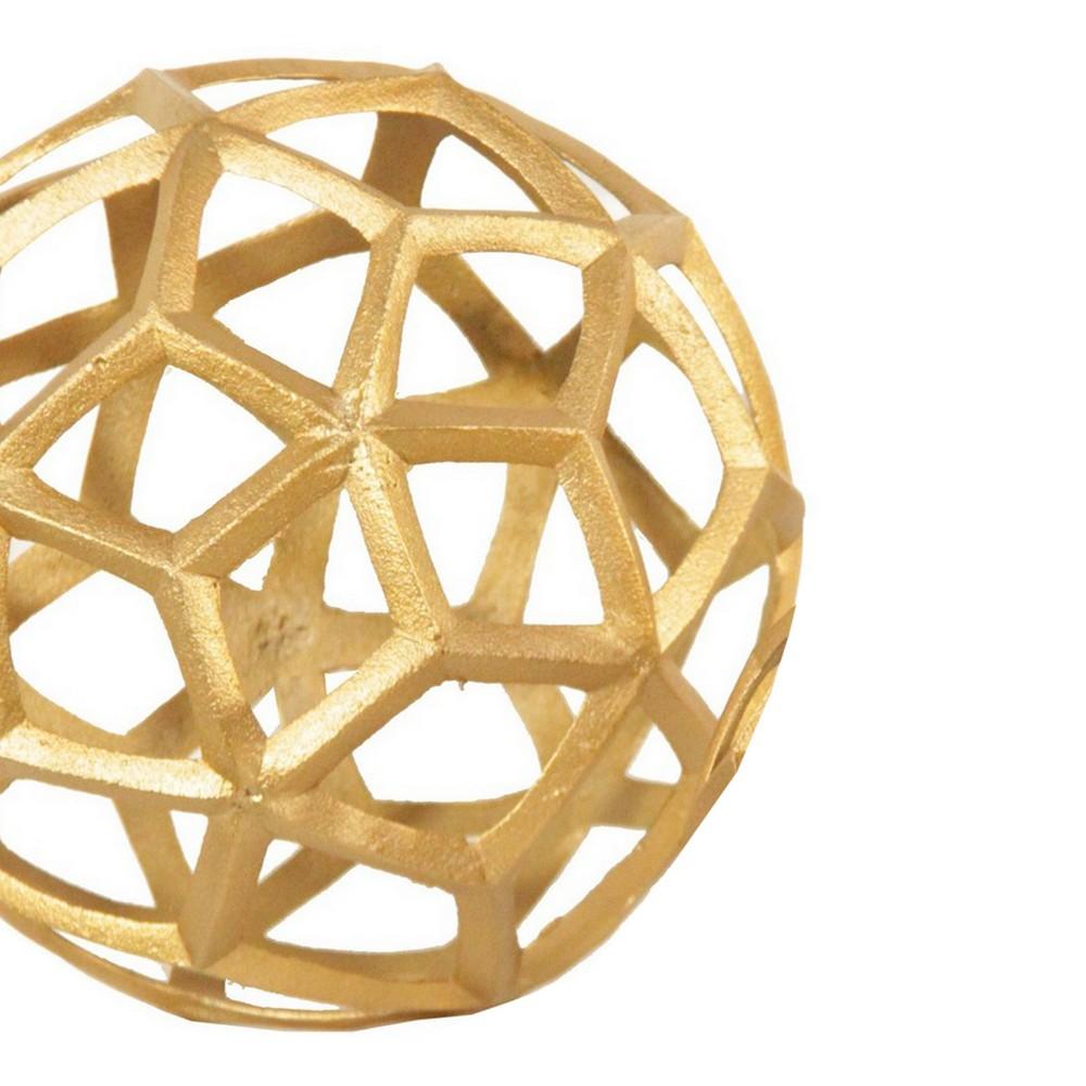 Aluminum Frame Decorative Metal Spheres Set Of 3 Gold-zoom-3