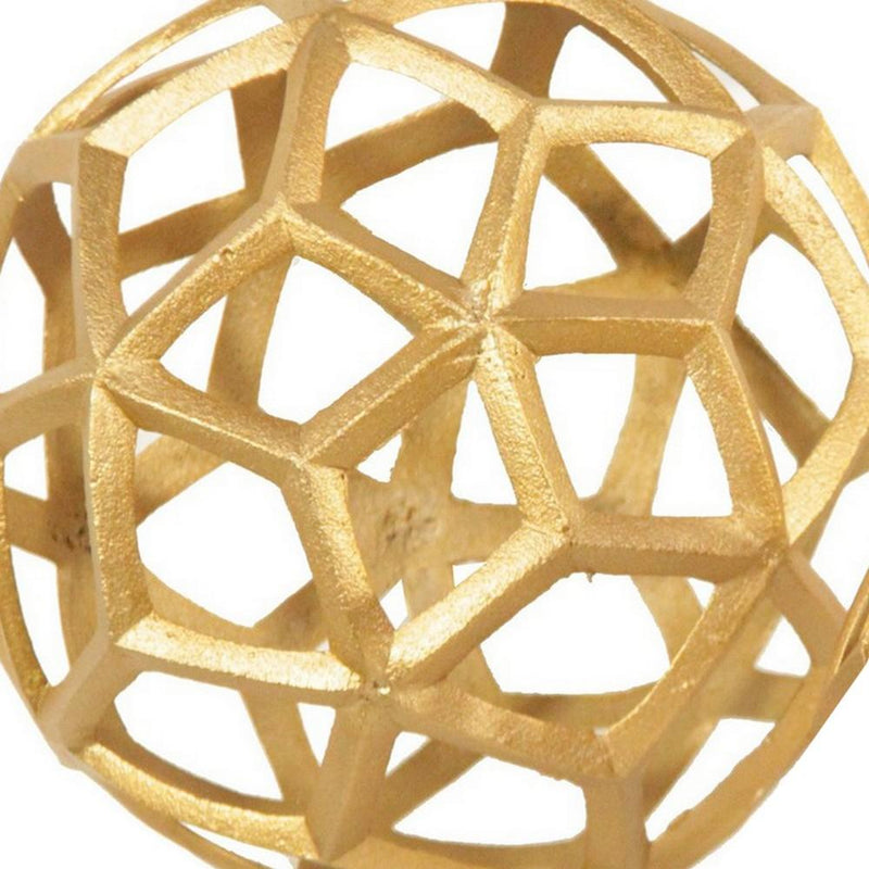 Aluminum Frame Decorative Metal Spheres Set Of 3 Gold-zoom-