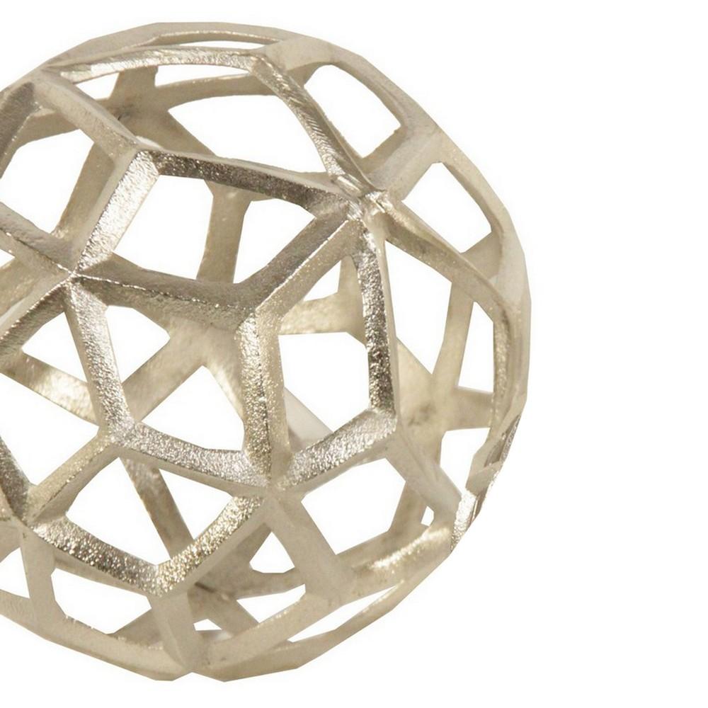 Aluminum Frame Decorative Metal Spheres Set Of 3 Silver-zoom-3