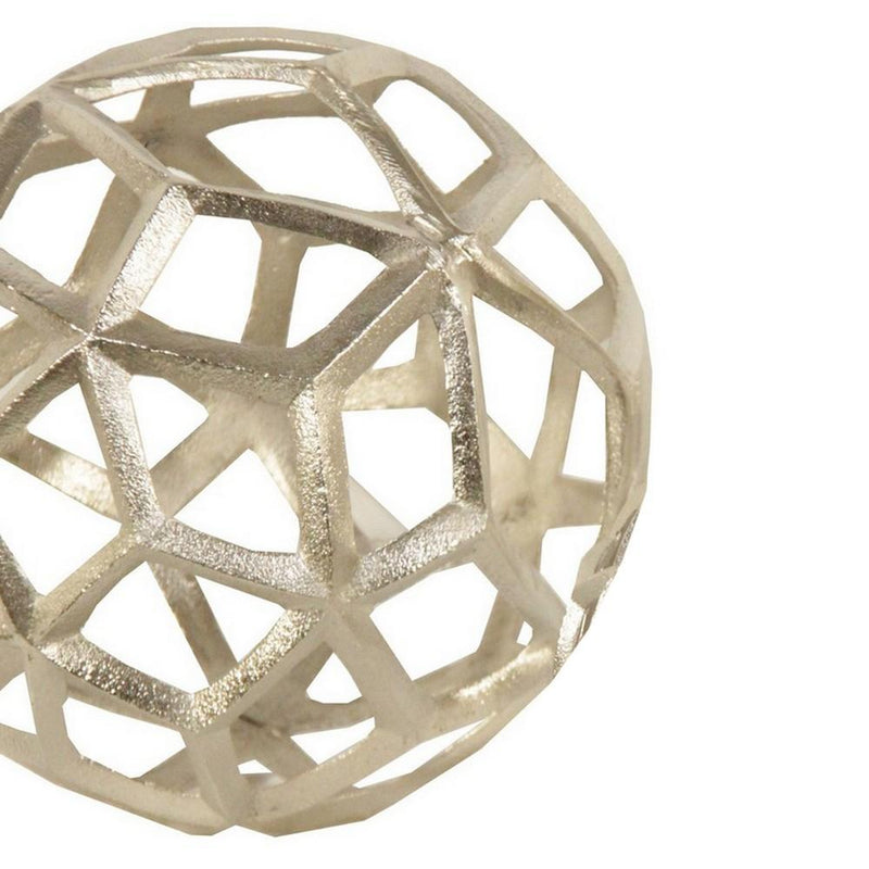 Aluminum Frame Decorative Metal Spheres Set Of 3 Silver-zoom-