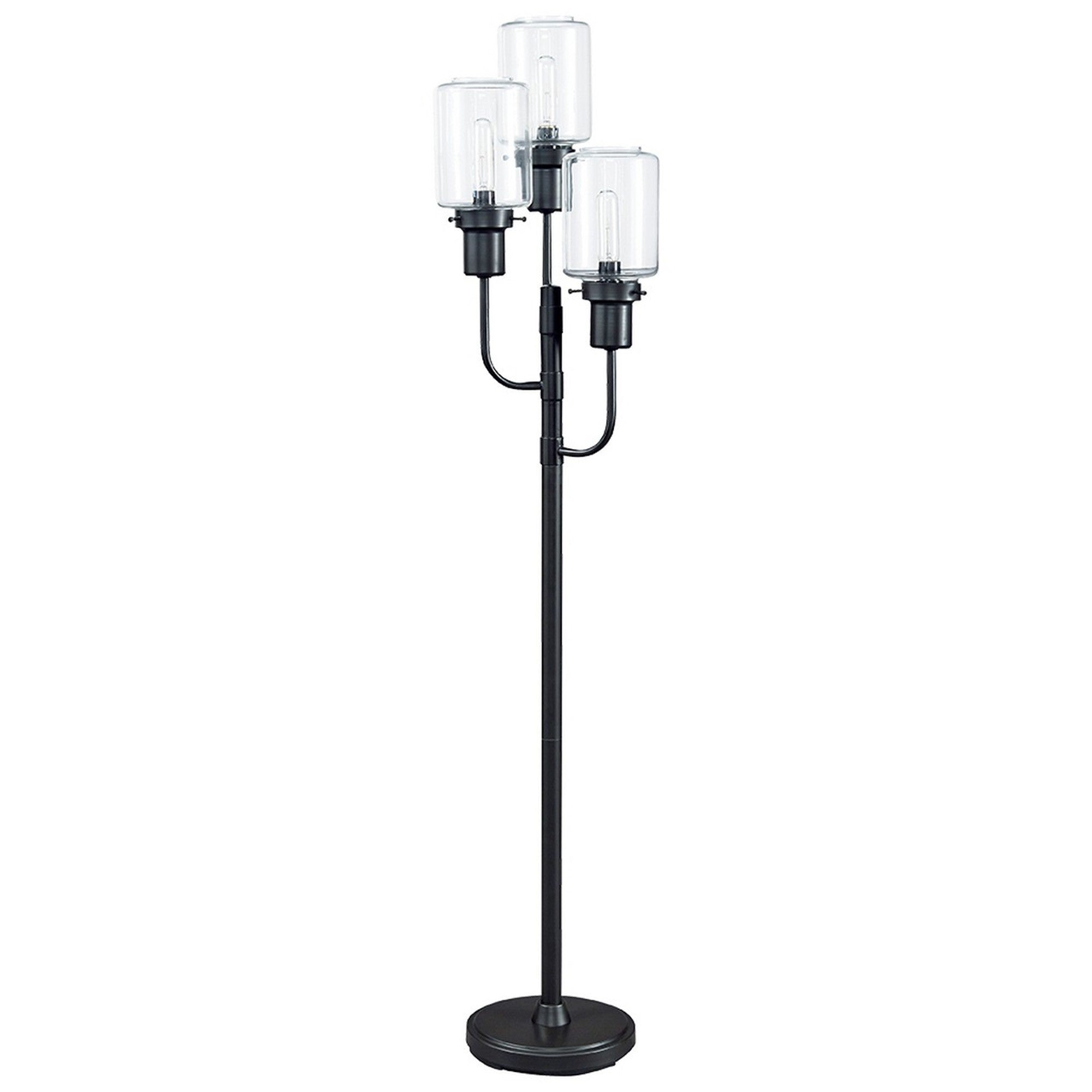 3 Glass Shade Metal Frame Floor Lamp Bronze-zoom-1