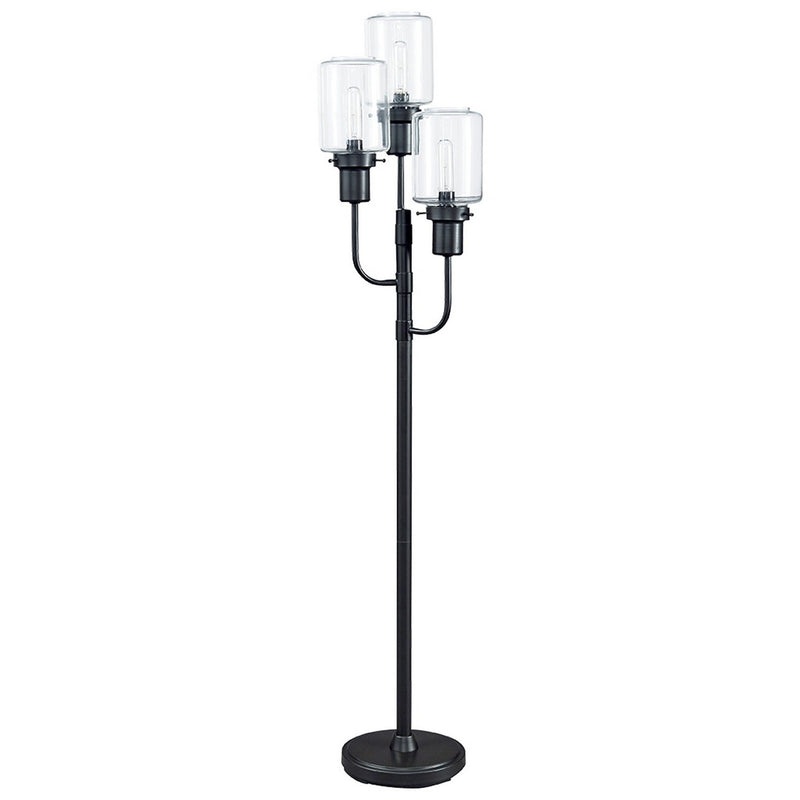 3 Glass Shade Metal Frame Floor Lamp Bronze-zoom-