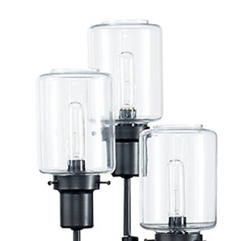 3 Glass Shade Metal Frame Floor Lamp Bronze-zoom-