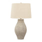 Drum Shade Table Lamp with Paper Composite Base Beige