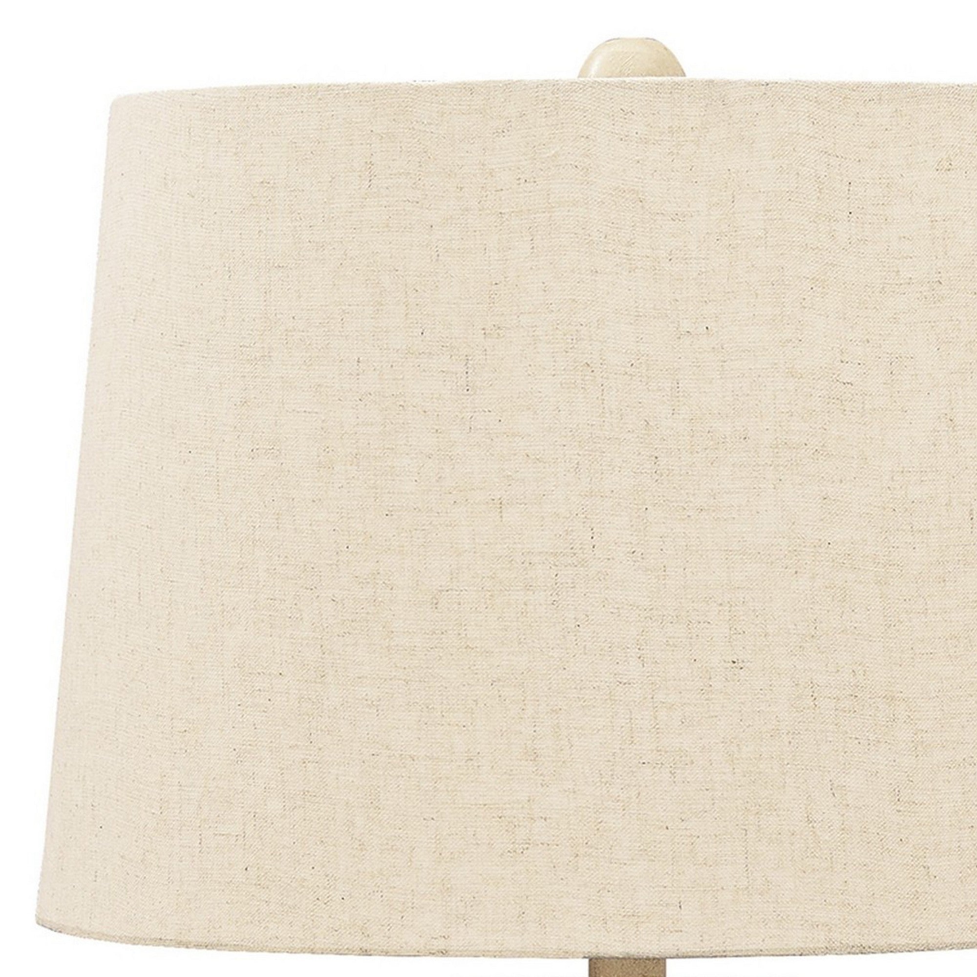 Drum Shade Table Lamp with Paper Composite Base Beige-zoom-4