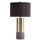 Faux Concrete and Metal Base Table Lamp Set of 2 Brass and Gray