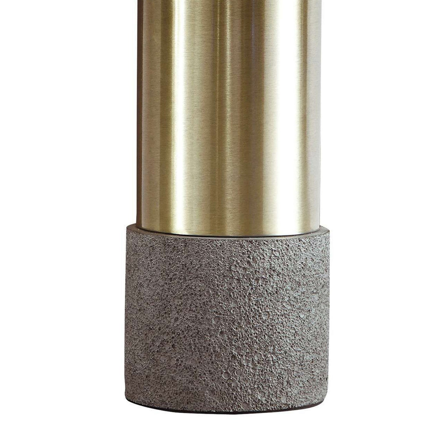 Faux Concrete and Metal Base Table Lamp Set of 2 Brass and Gray
