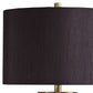 Faux Concrete and Metal Base Table Lamp Set of 2 Brass and Gray