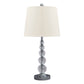 Stacked Orb Base Table Lamp with Drum Shade Set of 2 Off White and Chrome