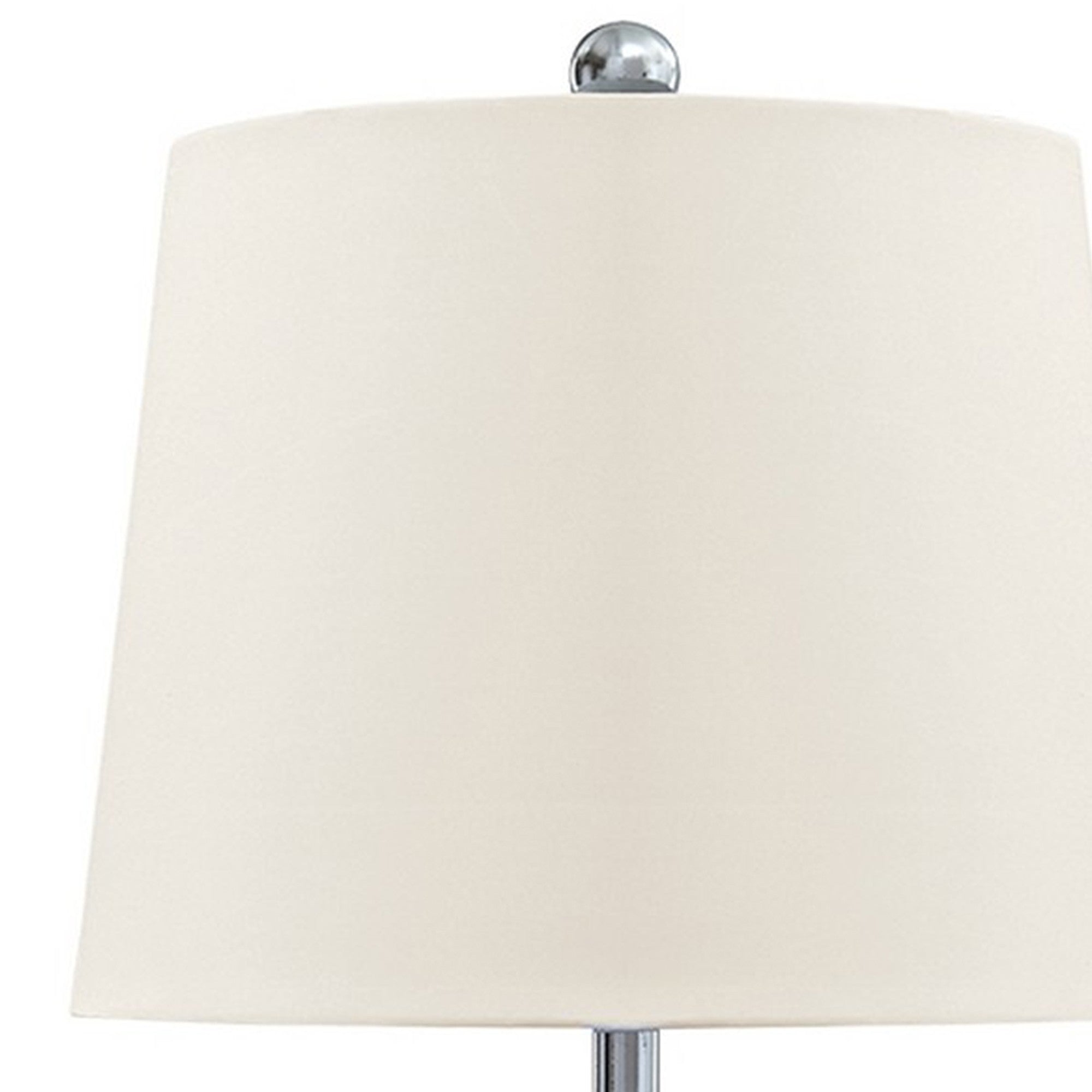 Stacked Orb Base Table Lamp with Drum Shade Set of 2 Off White and Chrome-zoom-4