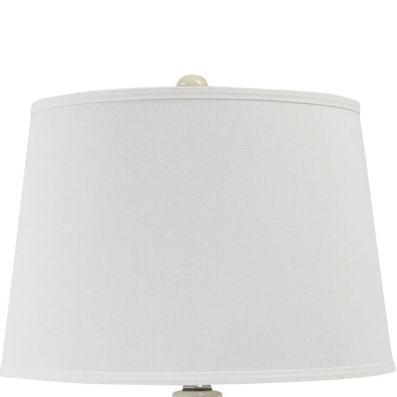 Hardback Shade Table Lamp with Double Gourd Ceramic Base Cream-zoom-