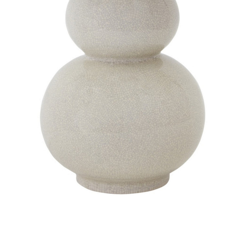 Hardback Shade Table Lamp with Double Gourd Ceramic Base Cream-zoom-