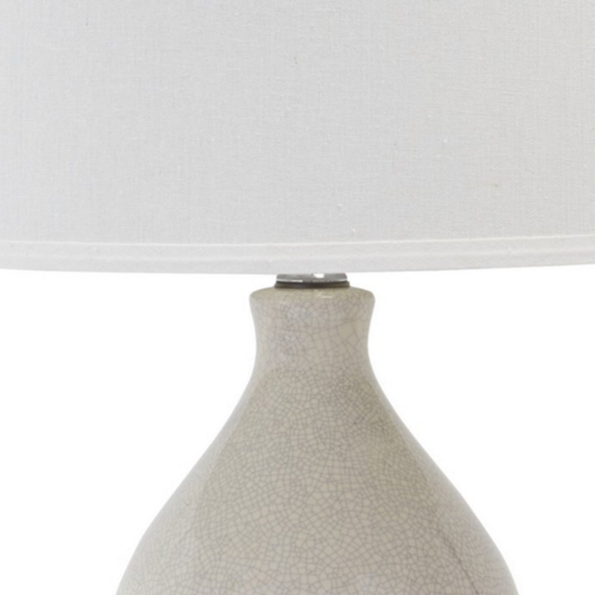 Hardback Shade Table Lamp with Double Gourd Ceramic Base Cream-zoom-4