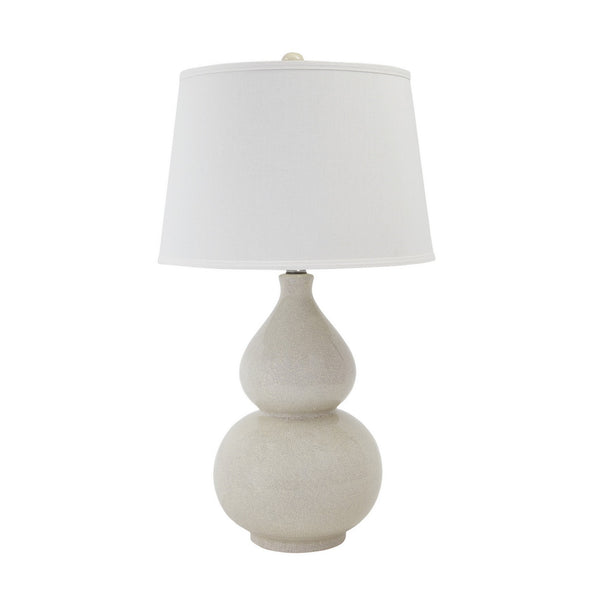 Hardback Shade Table Lamp with Double Gourd Ceramic Base Cream