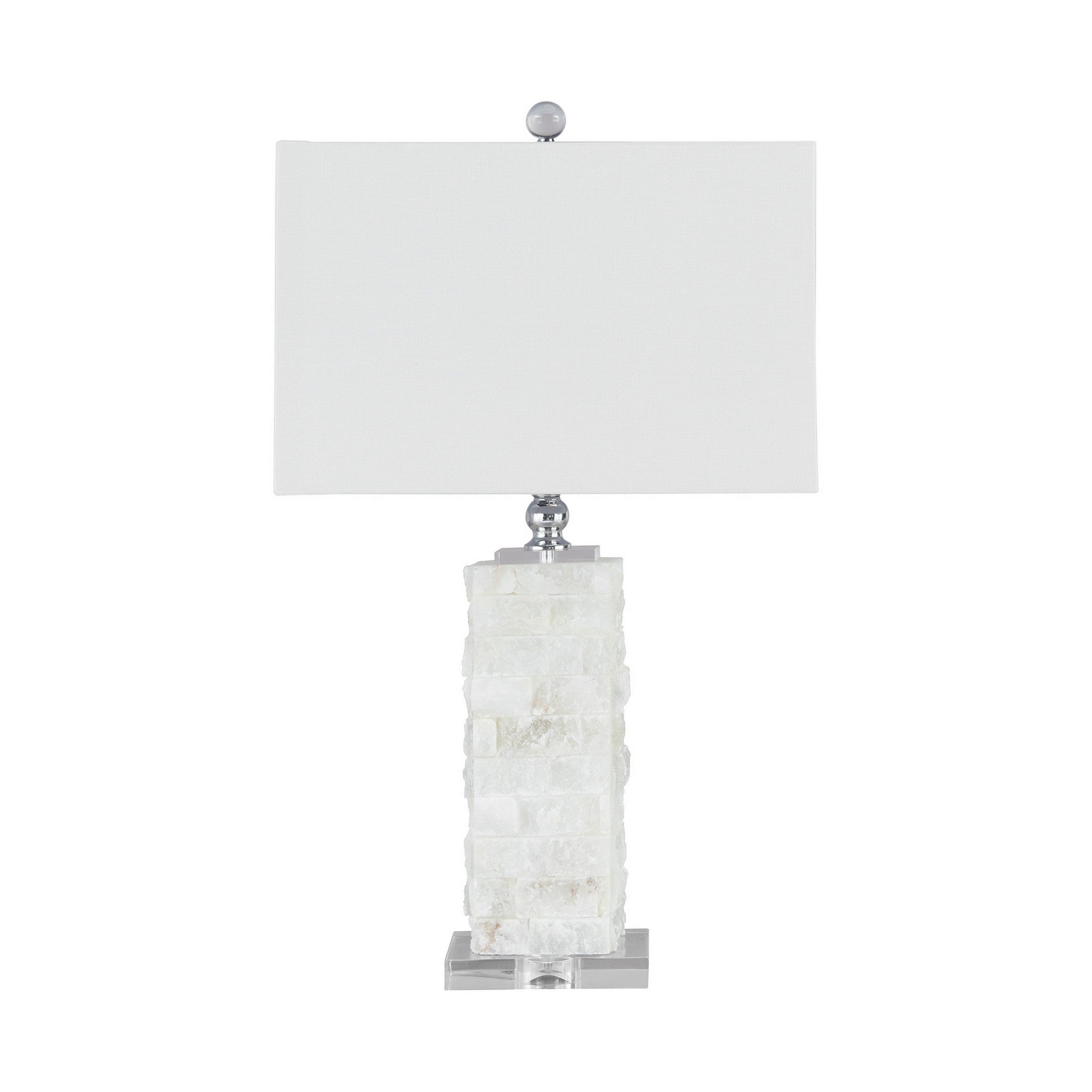 Hardback Shade Table Lamp with Acrylic Base White and Clear-zoom-1
