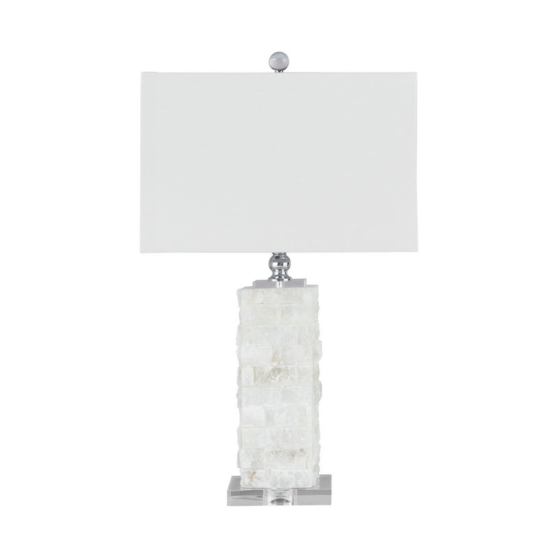 Hardback Shade Table Lamp with Acrylic Base White and Clear-zoom-