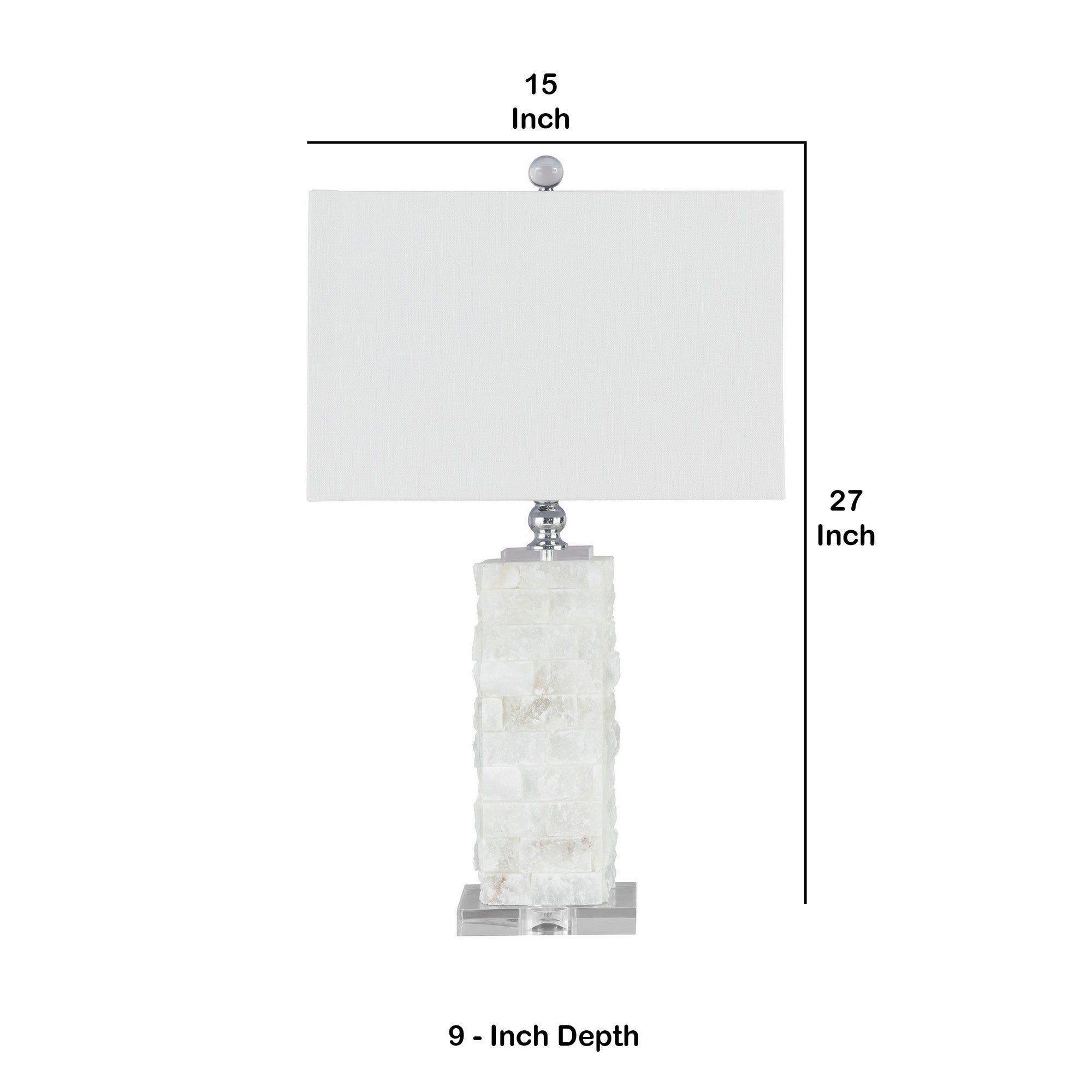 Hardback Shade Table Lamp with Acrylic Base White and Clear-zoom-5
