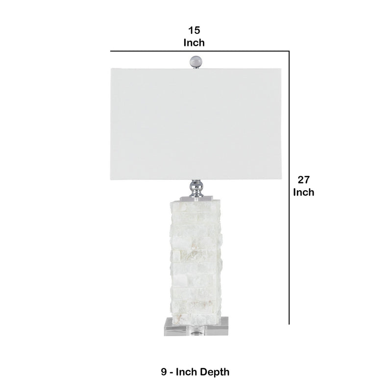 Hardback Shade Table Lamp with Acrylic Base White and Clear-zoom-