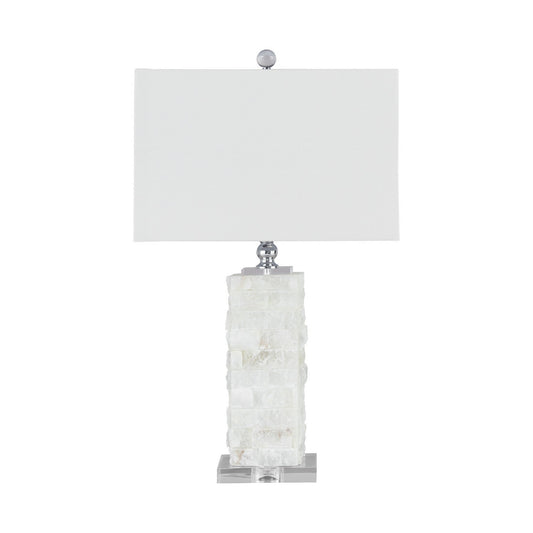 Hardback Shade Table Lamp with Acrylic Base White and Clear