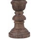 Tapered Fabric Shade Table Lamp with Turned Base Set of 2 Gray and Brown