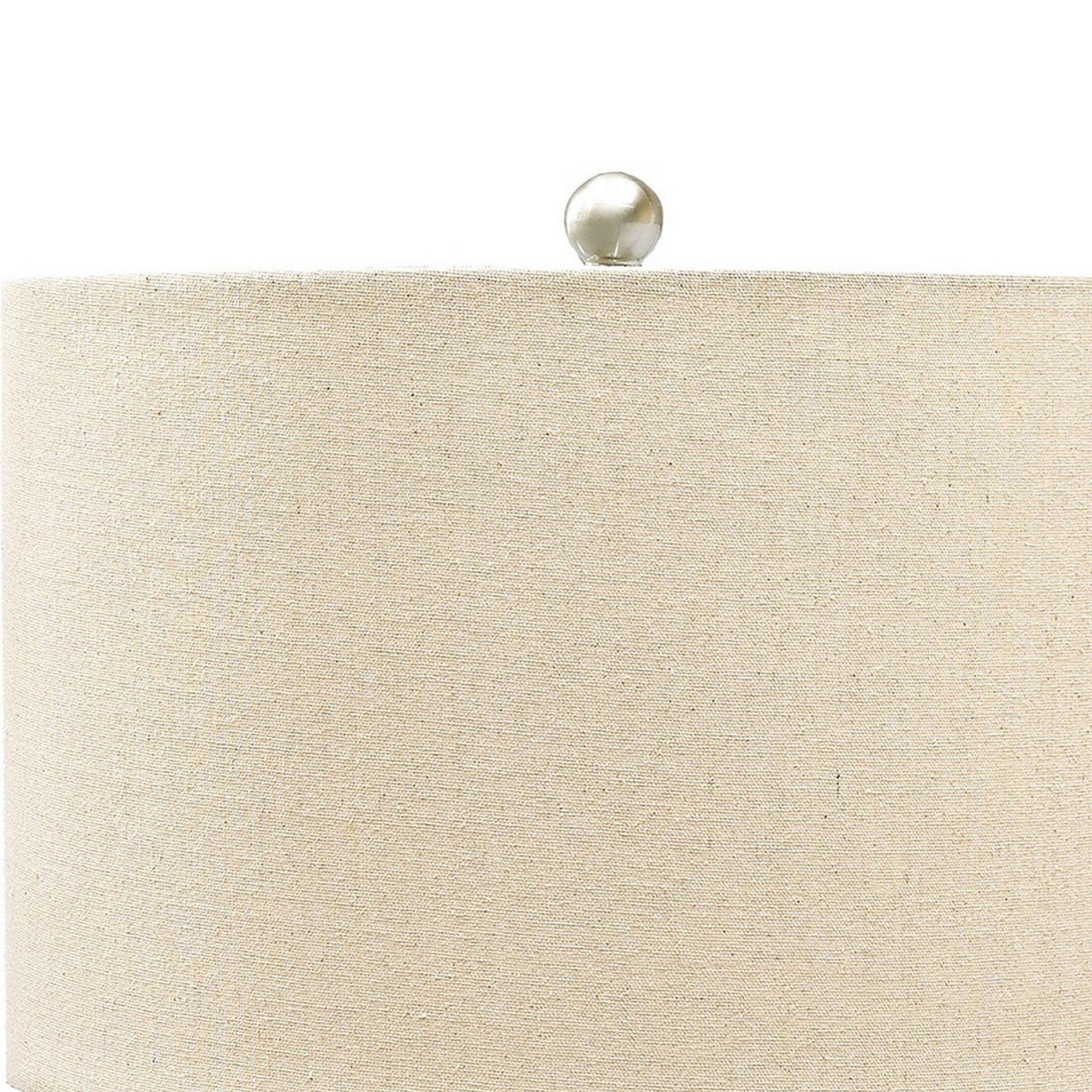 Speckled Ceramic Base Table Lamp with Drum Shade Beige