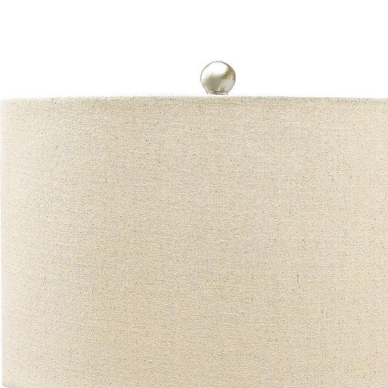 Speckled Ceramic Base Table Lamp with Drum Shade Beige-zoom-