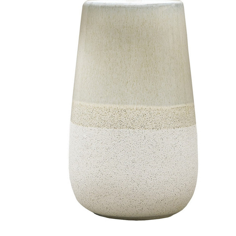 Speckled Ceramic Base Table Lamp with Drum Shade Beige-zoom-