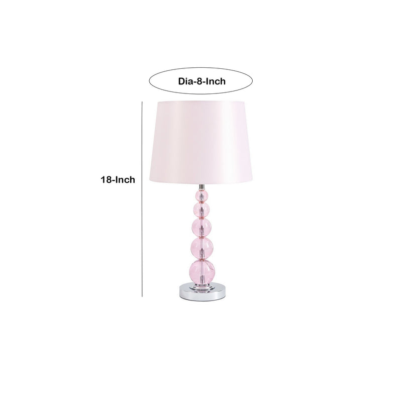 Hardback Shade Table Lamp with Crystal Accents Pink-zoom-