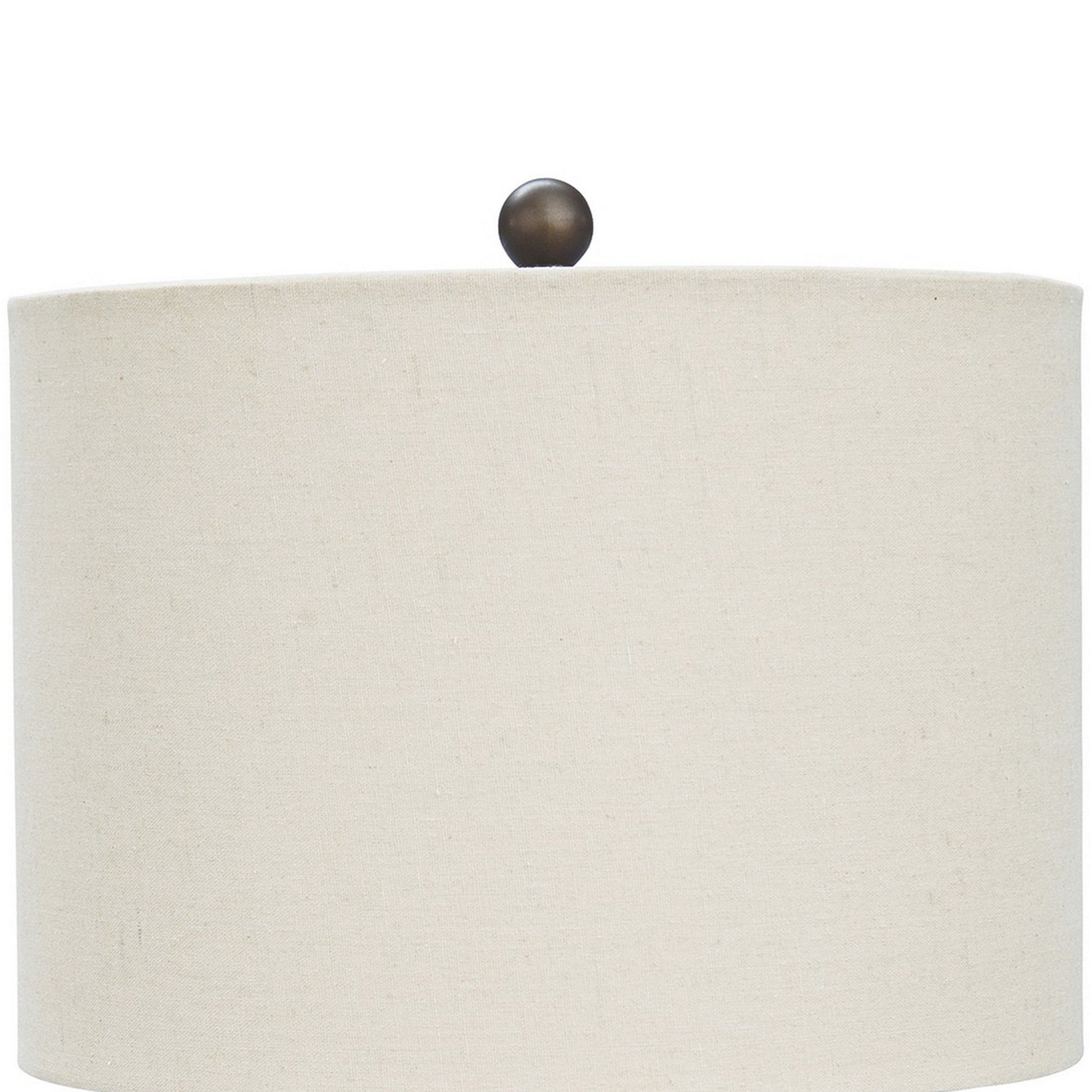 Armillary Metal Base Table Lamp with fabric Shade White and Bronze-zoom-2