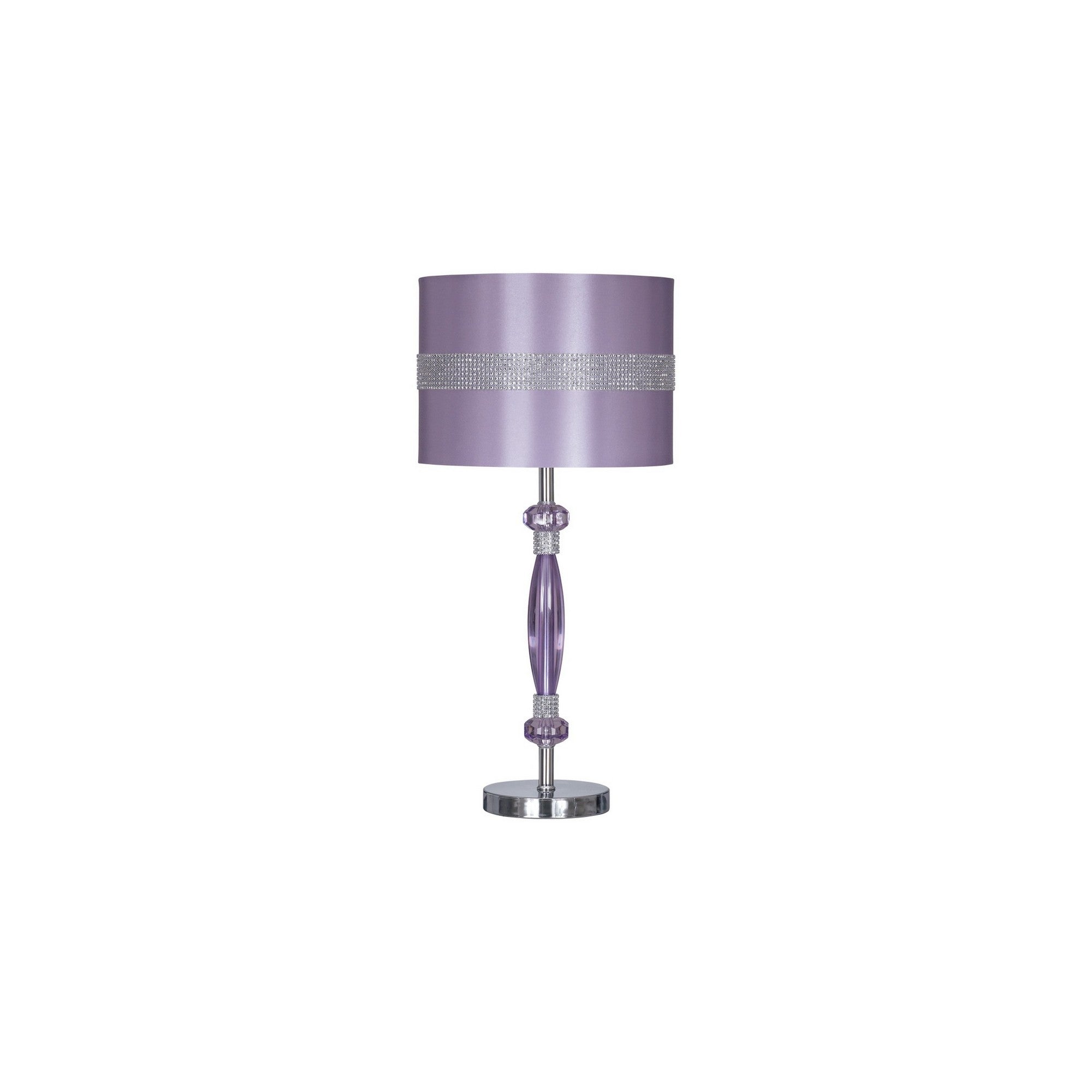 Acrylic and Metal Base Table Lamp with Fabric Shade Purple-zoom-1