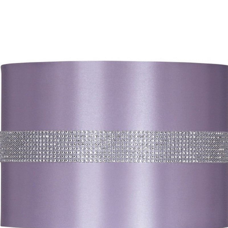 Acrylic and Metal Base Table Lamp with Fabric Shade Purple-zoom-