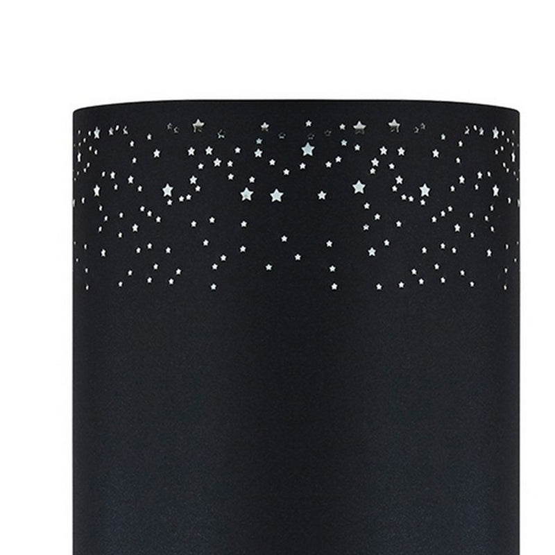 Rocket Ceramic Base Table Lamp with fabric Shade Black and Gray-zoom-