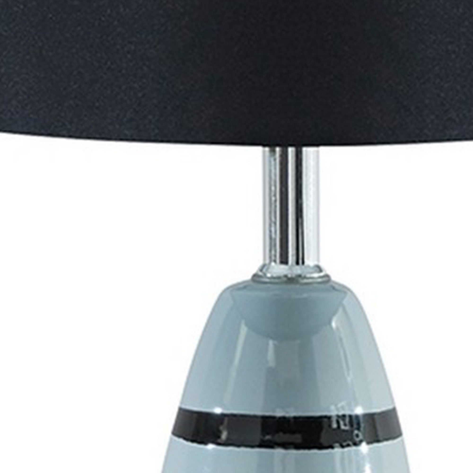 Rocket Ceramic Base Table Lamp with fabric Shade Black and Gray-zoom-4