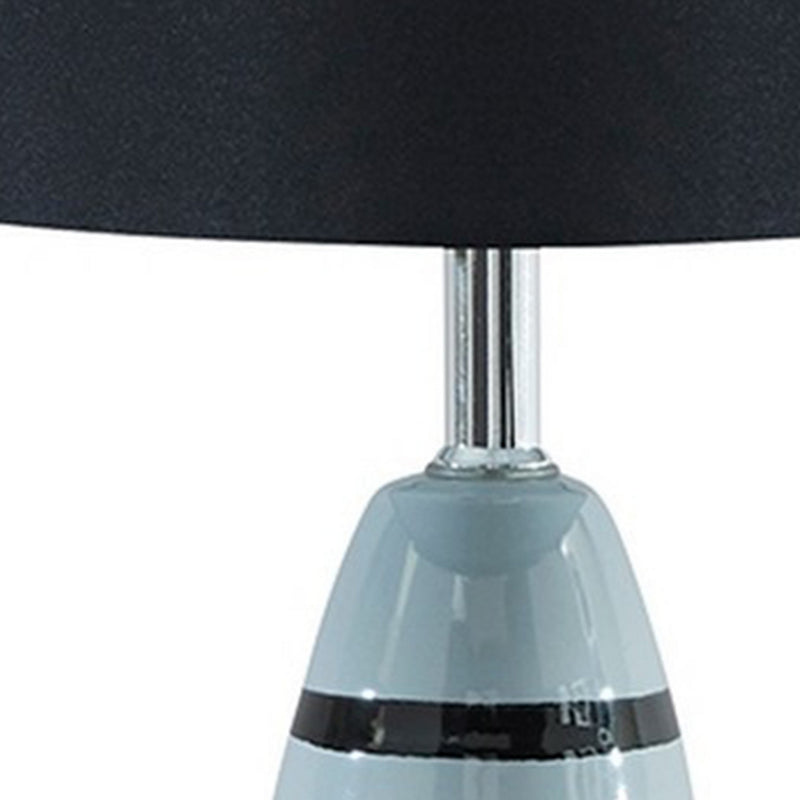 Rocket Ceramic Base Table Lamp with fabric Shade Black and Gray-zoom-