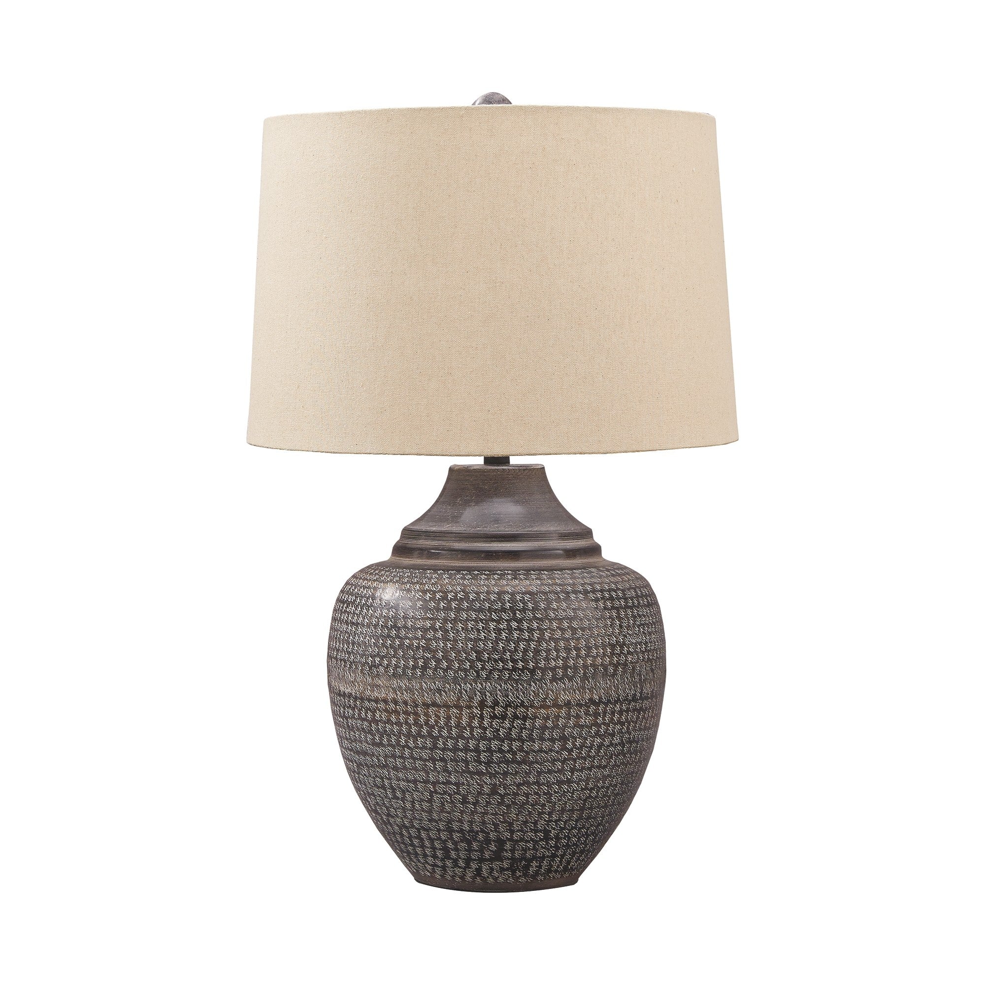 Metal Table Lamp with Urn Shape Base Brown-zoom-1