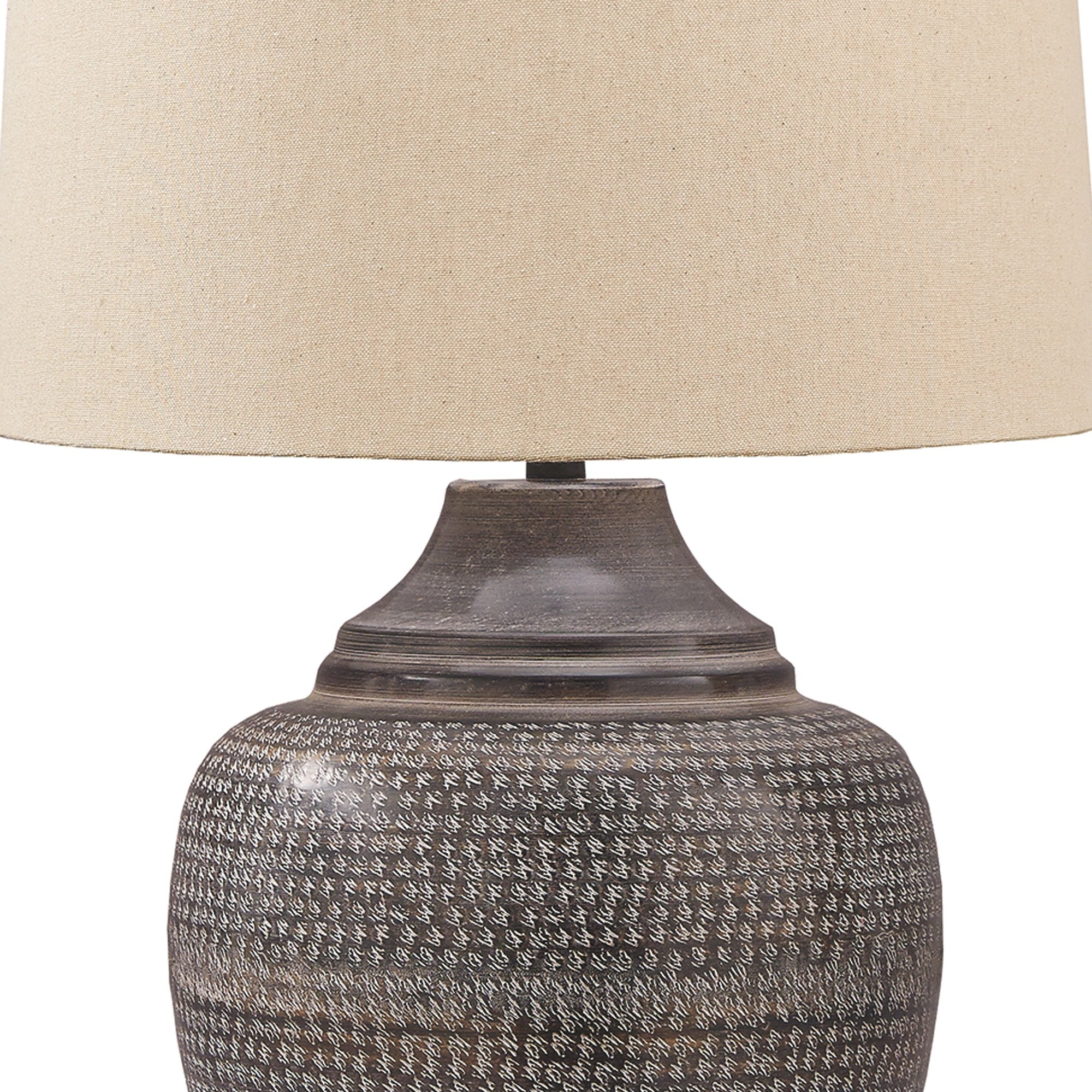 Metal Table Lamp with Urn Shape Base Brown-zoom-3