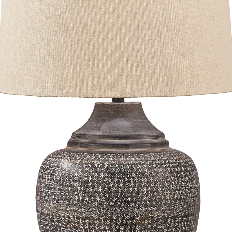 Metal Table Lamp with Urn Shape Base Brown-zoom-