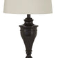 Metal Table Lamp with Turned Pedestal Base Set of 2 Bronze
